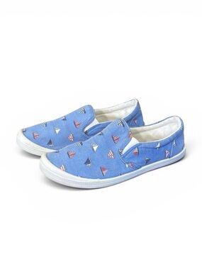 Tommy Bahama Rossi Blue Fabric Casual Slip On Boat Shoe Loafer Women's Size 8